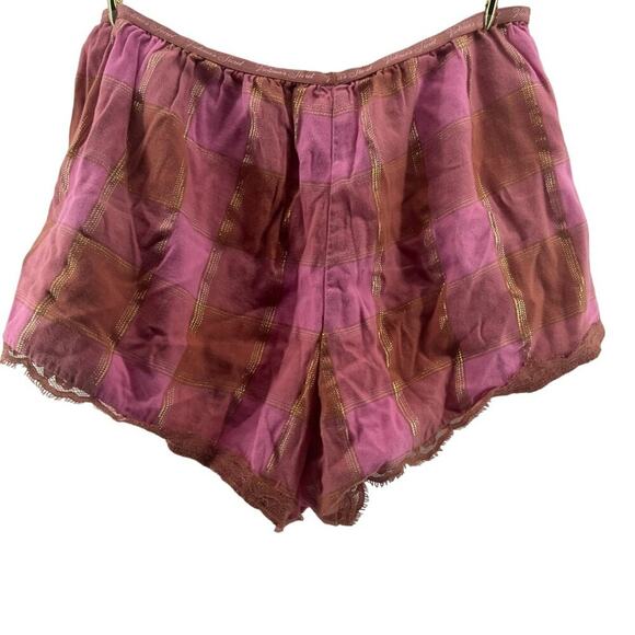 Victoria’s Secret Plaid Flannel Tulip Shimmer Pajama Shorts Small - Picture 4 of 4
